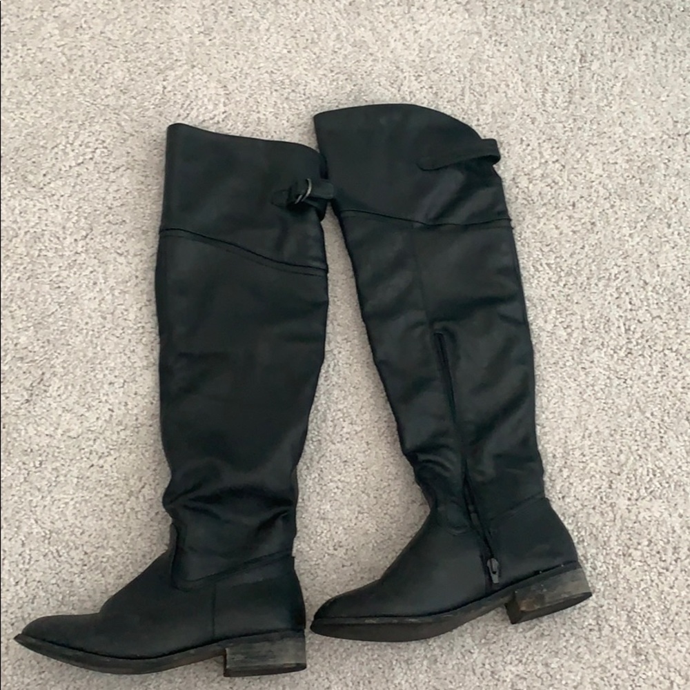 Over the knee faux leather boots